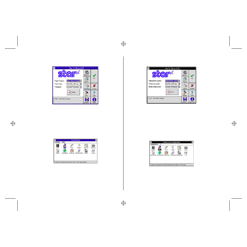 Installing truetype fonts, Installation des polices truetype | Star Micronics LC-90 User Manual | Page 70 / 131