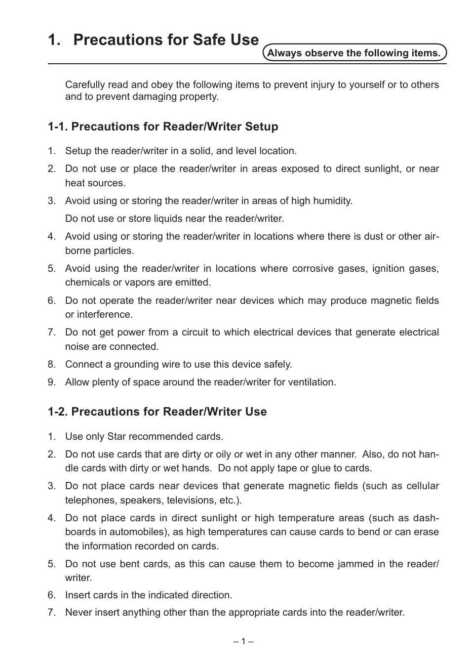 Precautions for safe use | Star Micronics TCP400 Series User Manual | Page 4 / 36