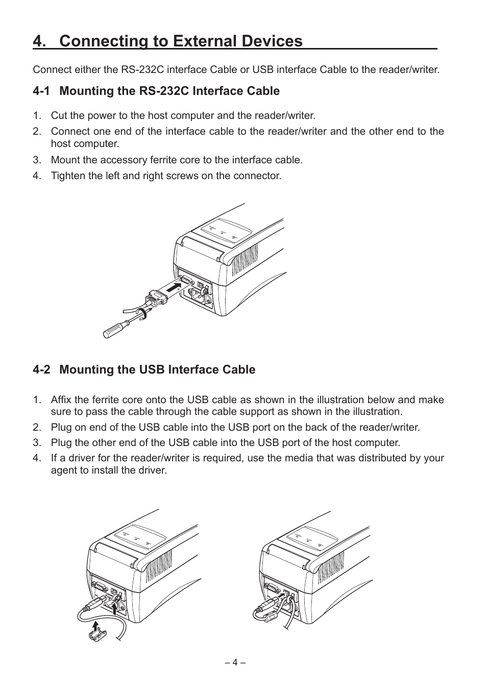 Connecting to external devices | Star Micronics TCP400 Series User Manual | Page 7 / 36