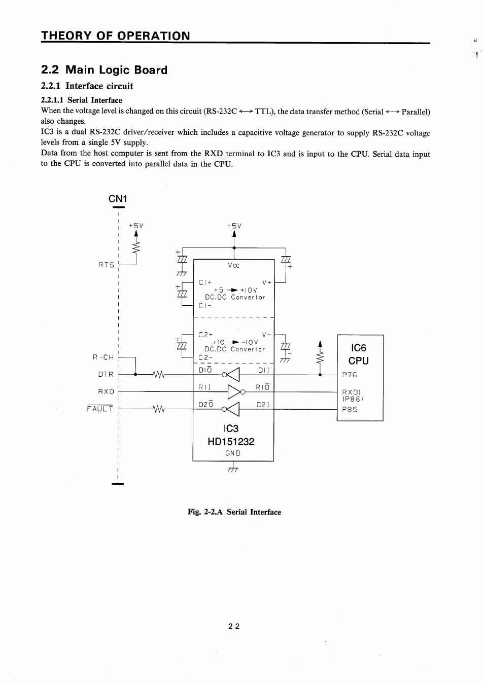 2 main logic board, 1 interface circuit | Star Micronics SP200F SERIES User Manual | Page 12 / 90