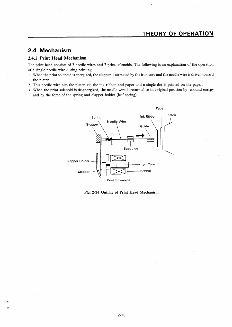 4 mechanism, 1 print head mechanism | Star Micronics SP200F SERIES User Manual | Page 23 / 90