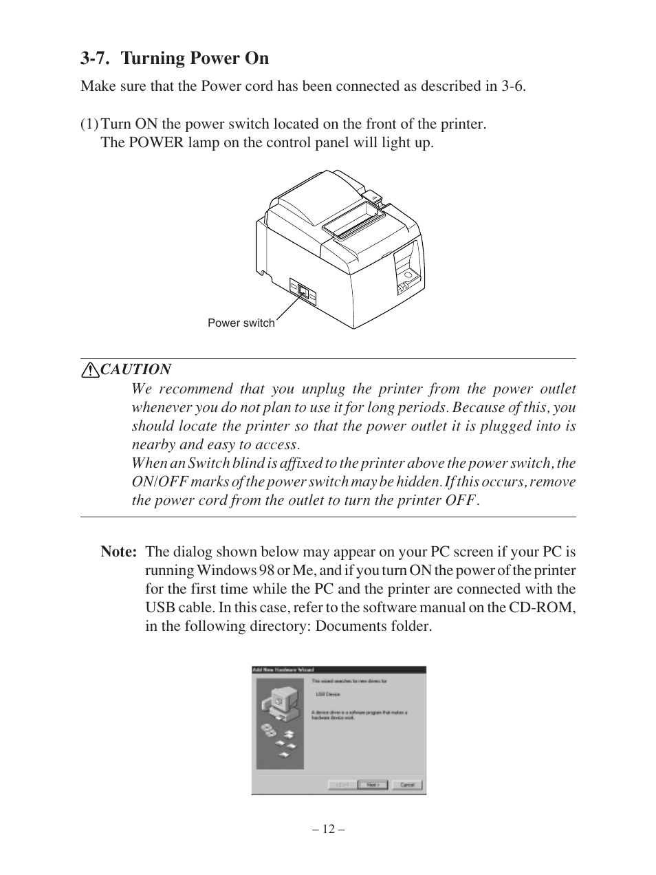 7. turning power on | Star Micronics FUTUREPRINT TSP100 User Manual | Page 15 / 32