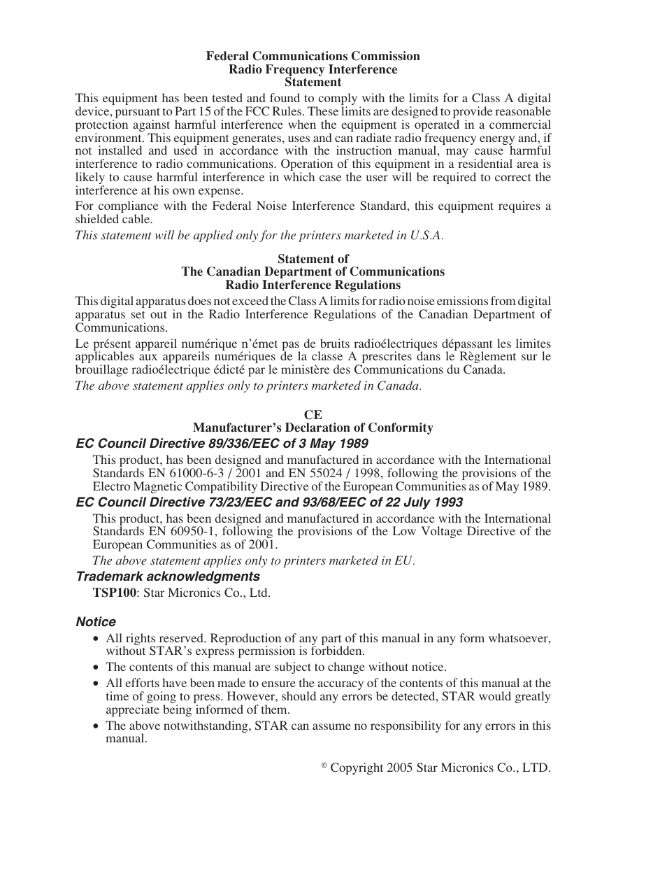 Star Micronics FUTUREPRINT TSP100 User Manual | Page 2 / 32