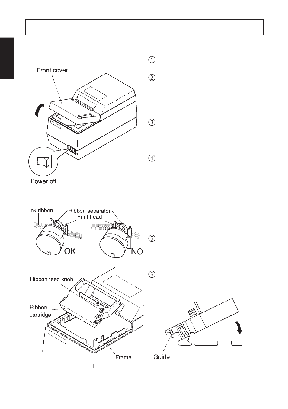 Loading the ribbon cartridge, 1. sp312 | Star Micronics SP342F-A User Manual | Page 4 / 62