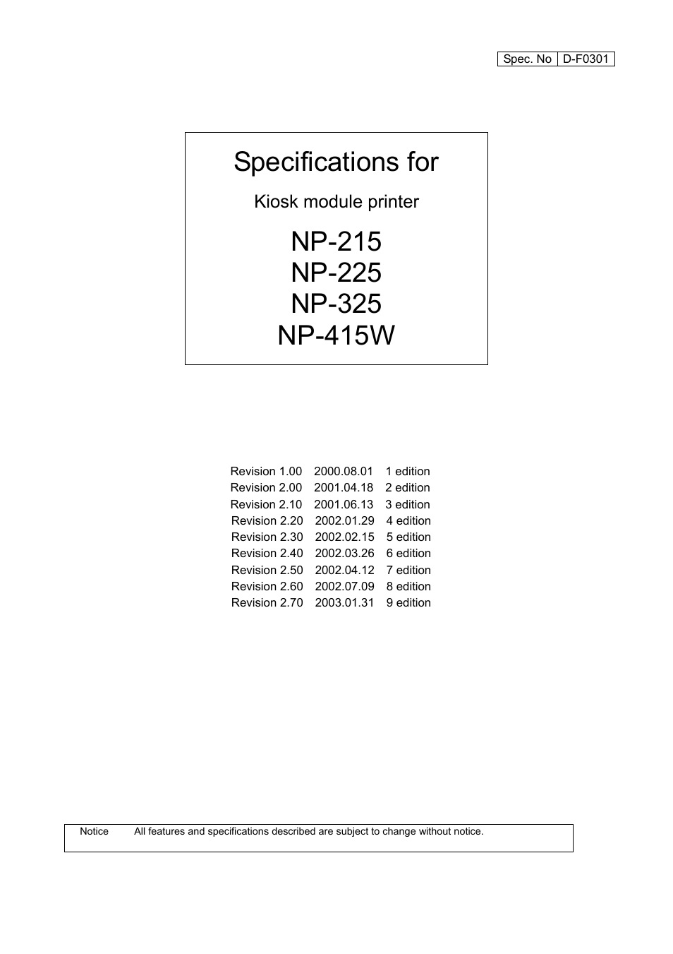 Star Micronics NP-225 User Manual | 45 pages