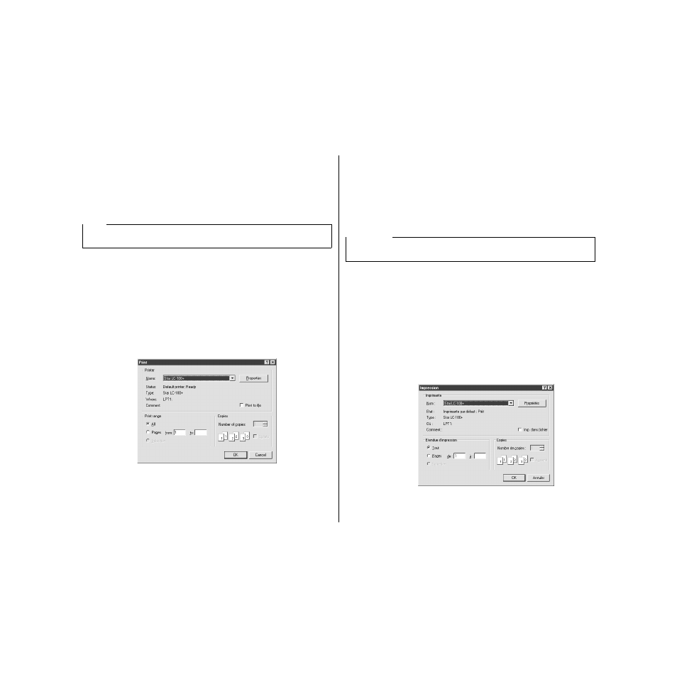 Printing a document, Impression de document | Star Micronics HL 80825321 User Manual | Page 108 / 176