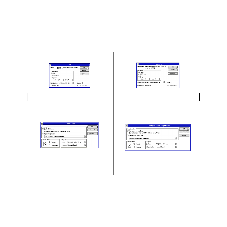 Printing a document, Impression d’un document | Star Micronics HL 80825321 User Manual | Page 90 / 176