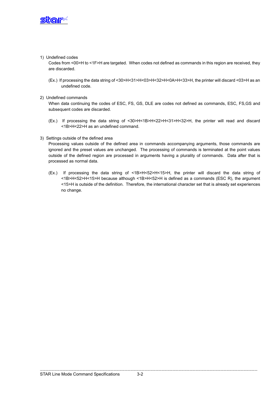 Exception processing | Star Micronics Line Thermal Printer User Manual | Page 18 / 181