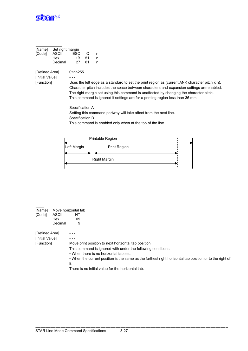 Esc q n | Star Micronics Line Thermal Printer User Manual | Page 43 / 181