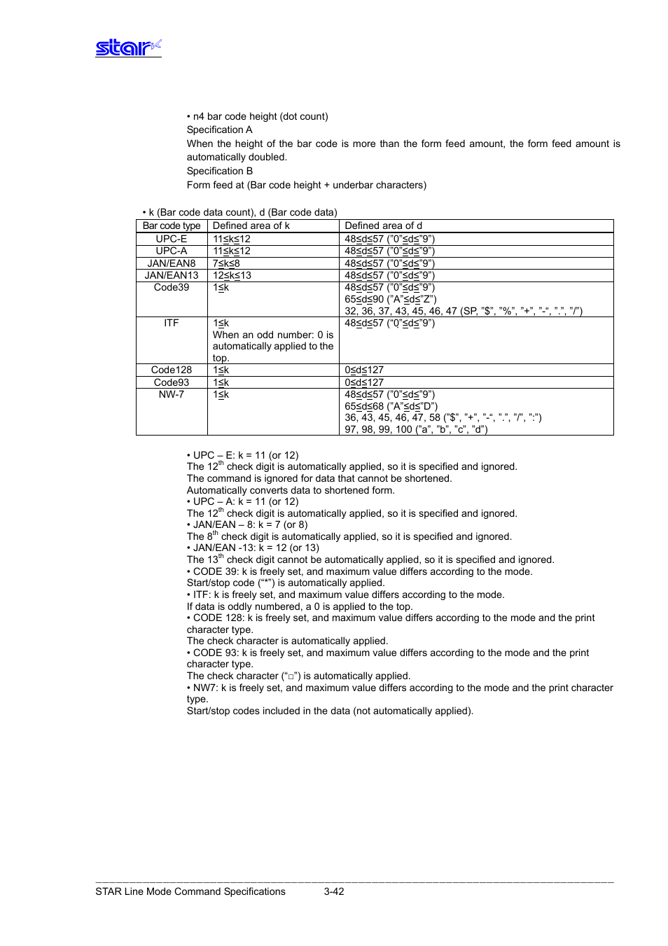 Star Micronics Line Thermal Printer User Manual | Page 58 / 181