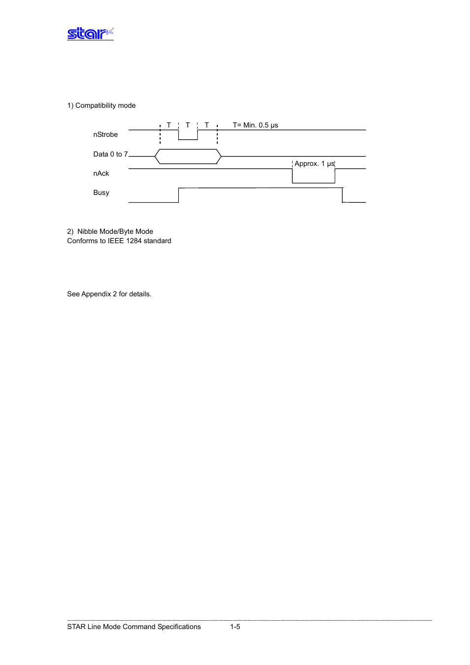 Signal output timing, Status specification | Star Micronics Line Thermal Printer User Manual | Page 9 / 181
