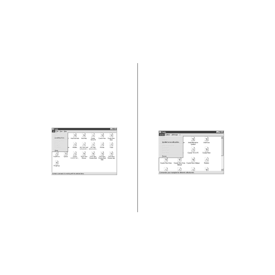 Installing truetype fonts, Installation de polices truetype | Star Micronics PUNKT-MATRIX-DRUCKER LC-7211 User Manual | Page 110 / 182