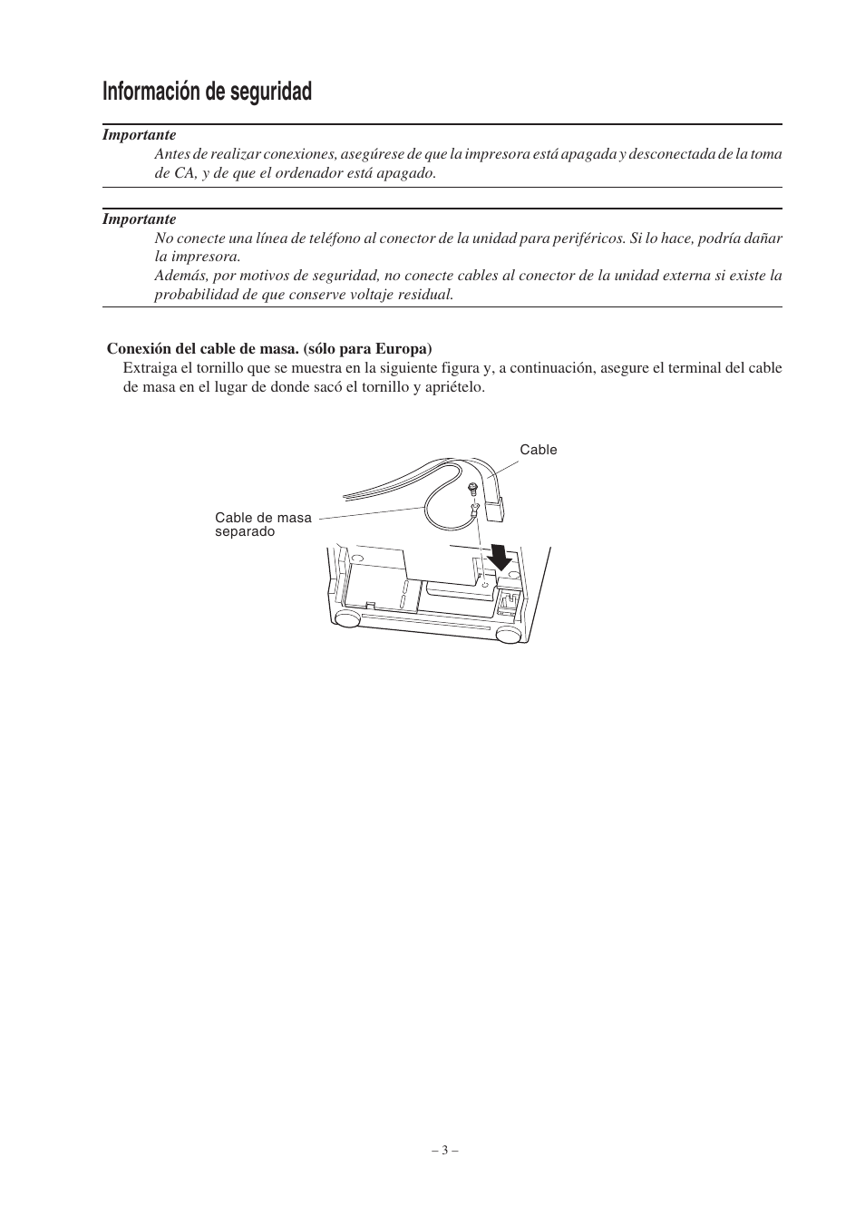 Información de seguridad | Star Micronics Star SP200 Series User Manual | Page 59 / 127