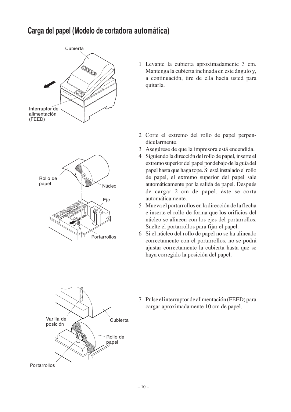 Carga del papel (modelo de cortadora automática) | Star Micronics Star SP200 Series User Manual | Page 66 / 127