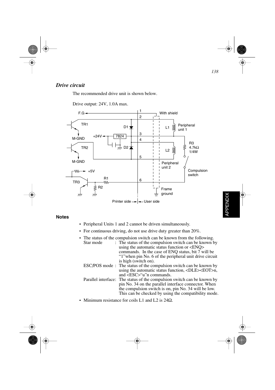Drive circuit | Star Micronics SP298 Series User Manual | Page 141 / 144