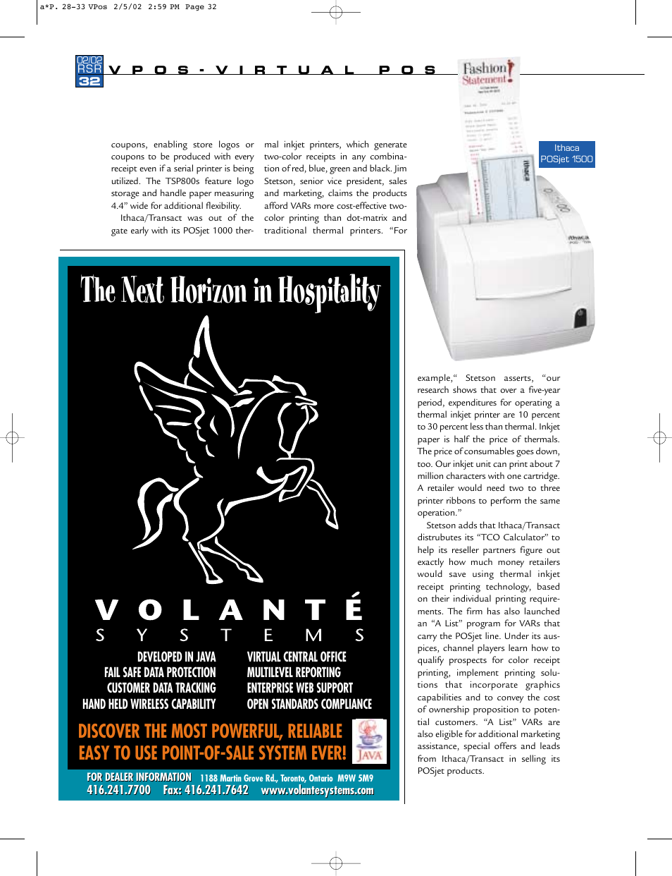 The next horizon in hospitality | Star Micronics RSR 28 User Manual | Page 4 / 5