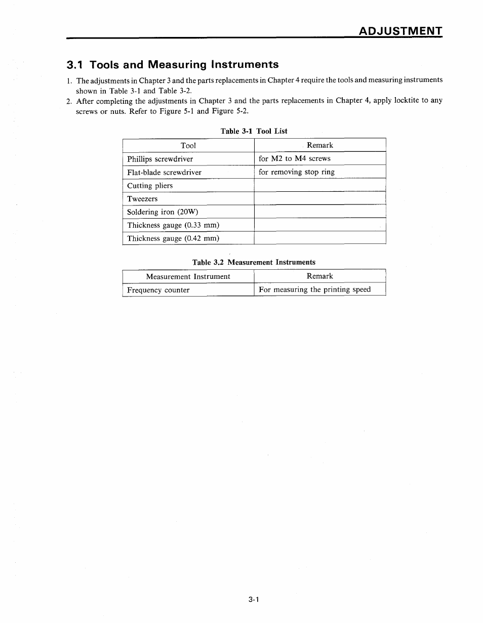 1 tools and measuring instruments | Star Micronics SP320S User Manual | Page 29 / 94