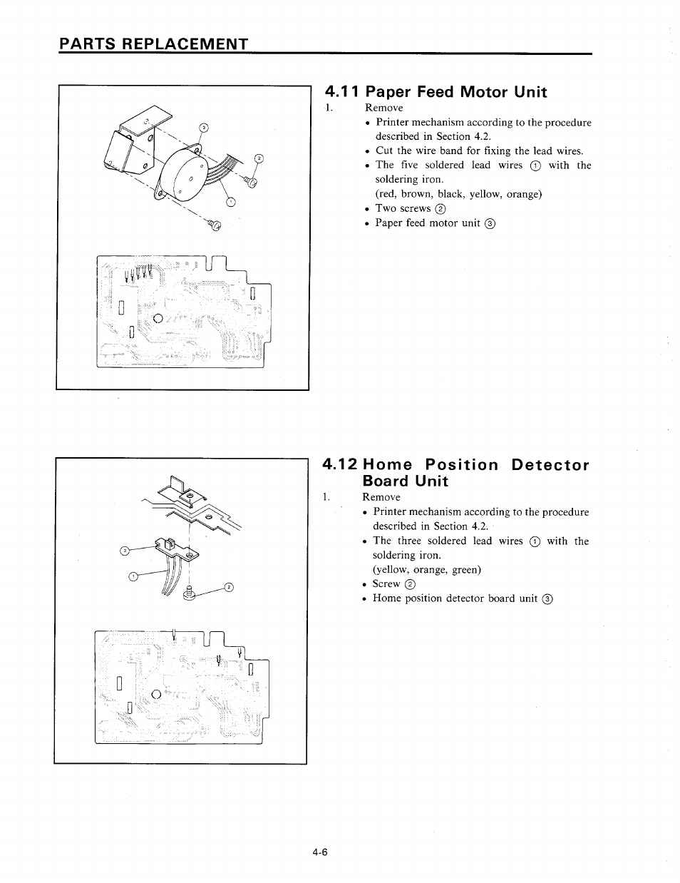 11 paper feed motor unit, 12 home position detector board unit | Star Micronics SP320S User Manual | Page 42 / 94