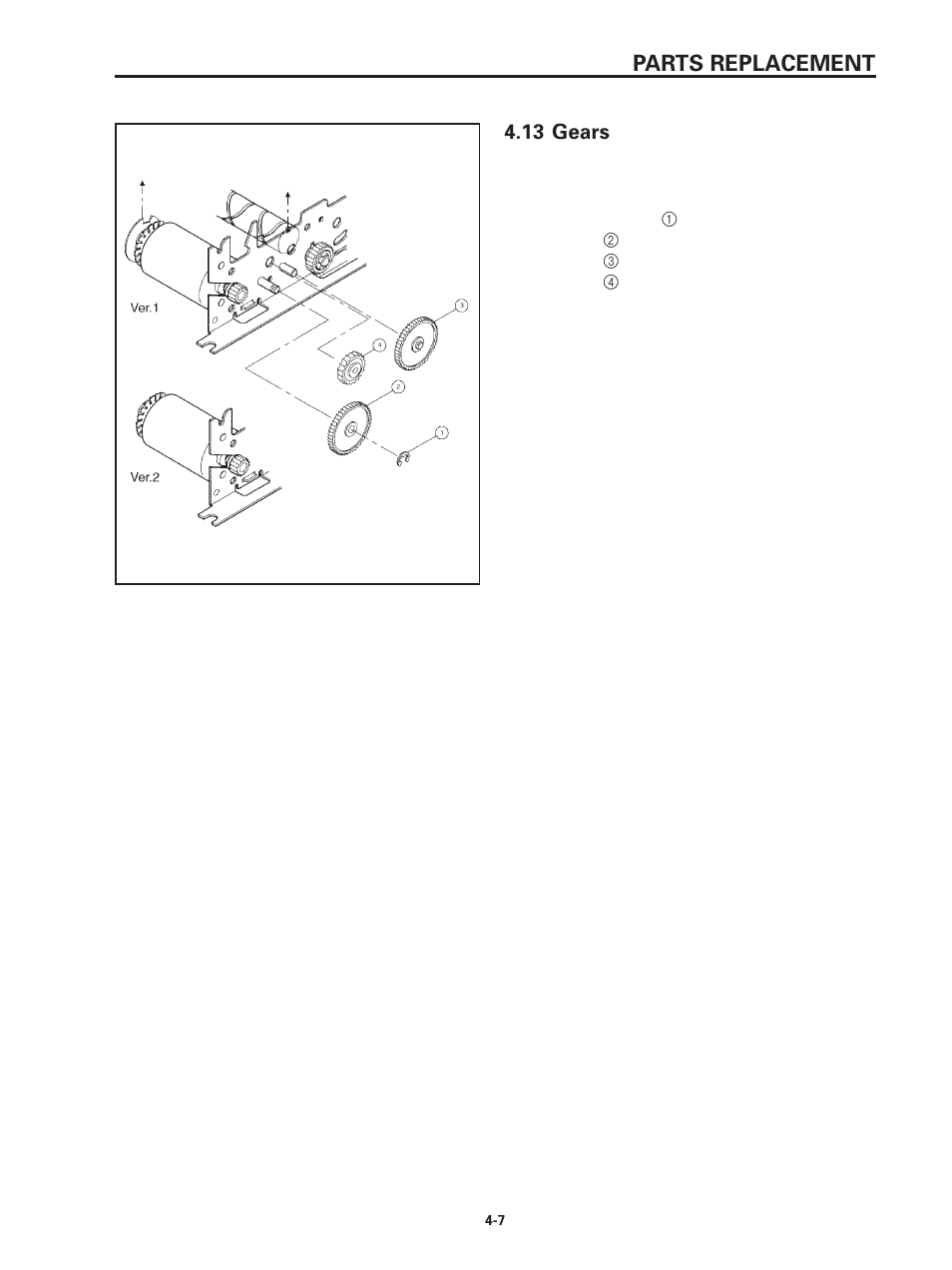 13 gears, Parts replacement | Star Micronics SP320S User Manual | Page 43 / 94