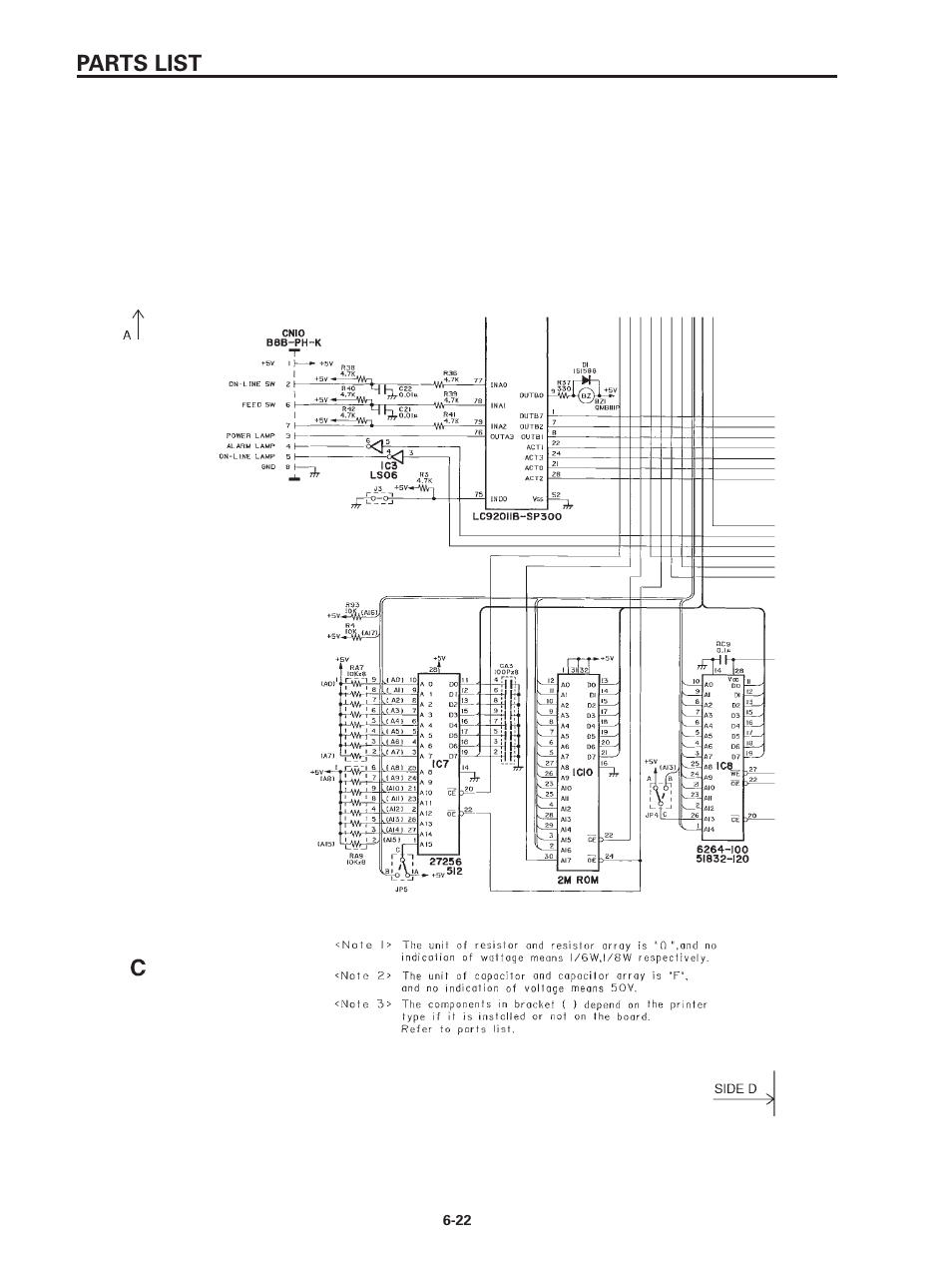 Parts list | Star Micronics SP320S User Manual | Page 75 / 94