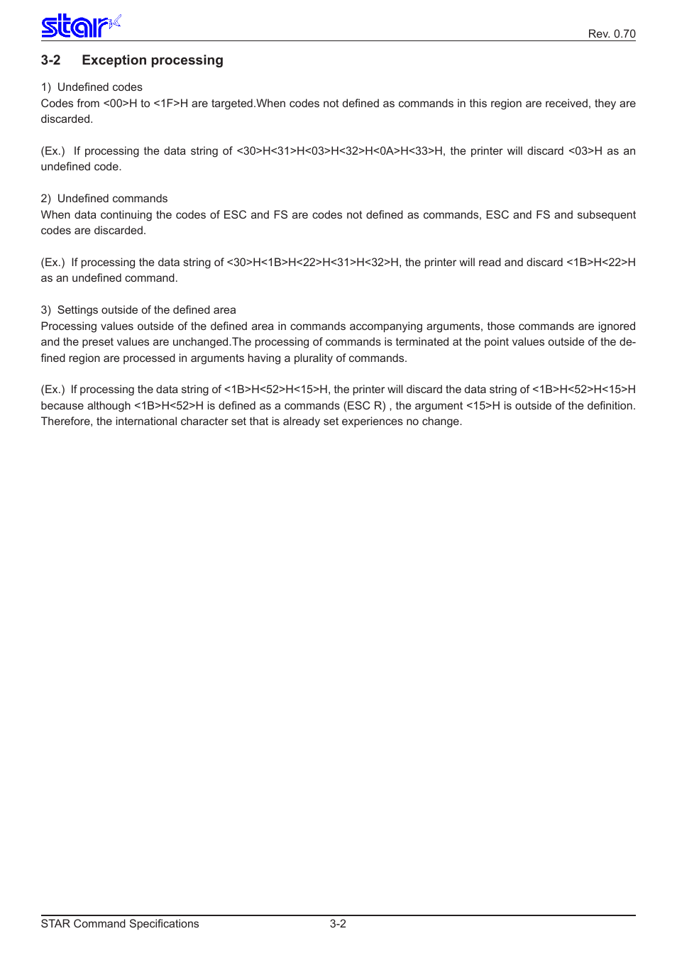 2 exception processing | Star Micronics Dot Impact Printer User Manual | Page 10 / 104