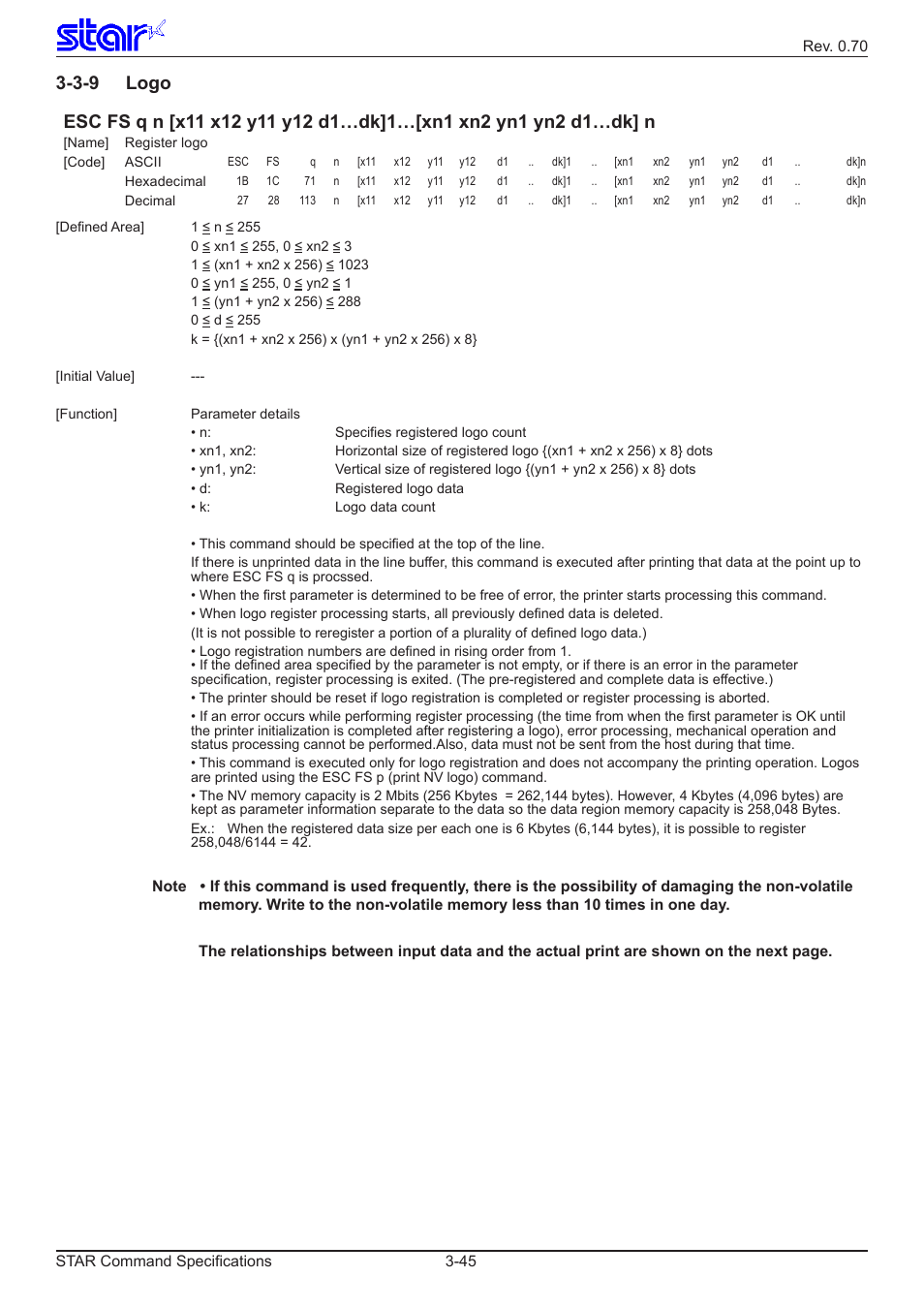 3-9 logo | Star Micronics Dot Impact Printer User Manual | Page 53 / 104