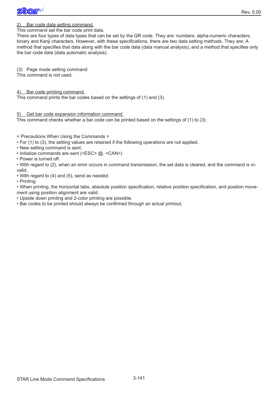 Star Micronics Line Thermal/Dot Printer User Manual | Page 153 / 209