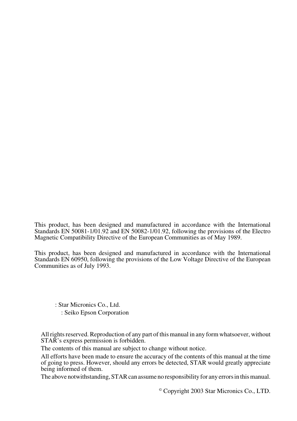Star Micronics ATAR LC-500 User Manual | Page 2 / 72