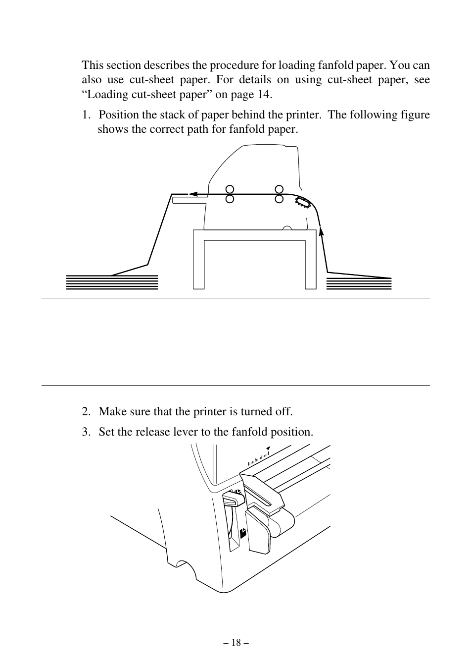 Loading fanfold paper | Star Micronics ATAR LC-500 User Manual | Page 22 / 72