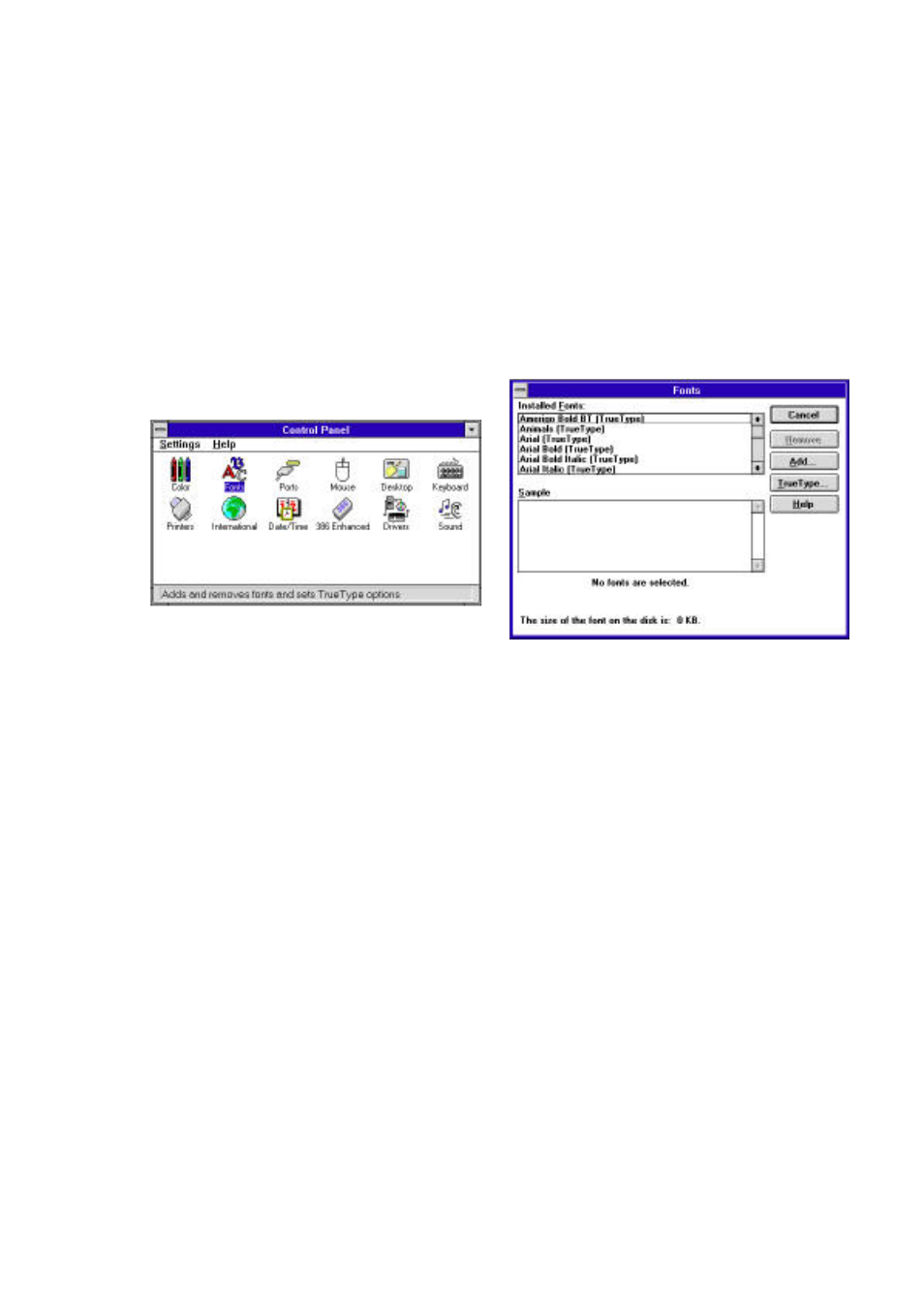Installing truetype fonts, Selecting fonts in windows applications | Star Micronics LC-90 NX-1010 User Manual | Page 42 / 70
