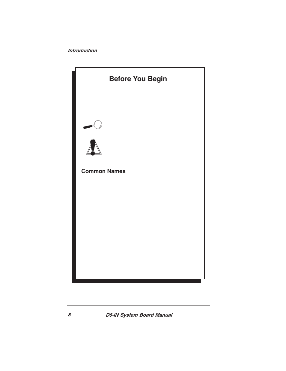 Before you begin | Star Micronics PCI/ISA System Board D6-IN User Manual | Page 10 / 71