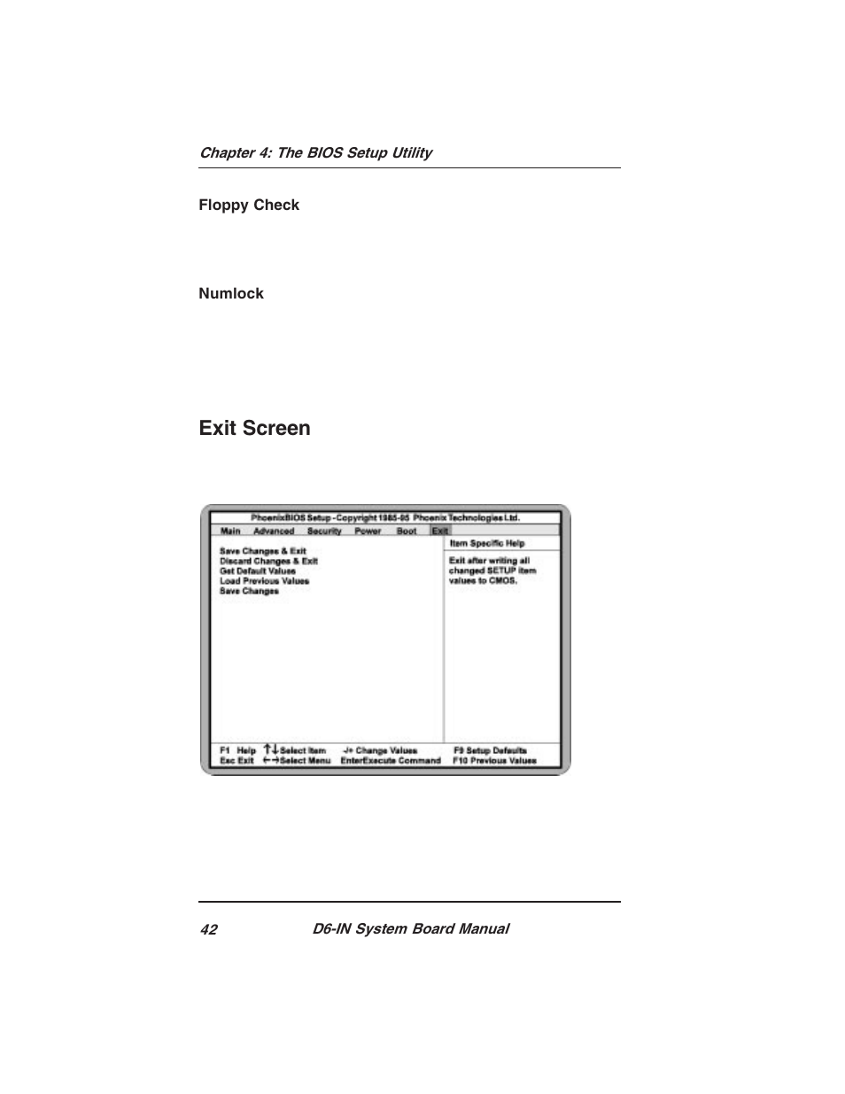 Exit screen | Star Micronics PCI/ISA System Board D6-IN User Manual | Page 44 / 71