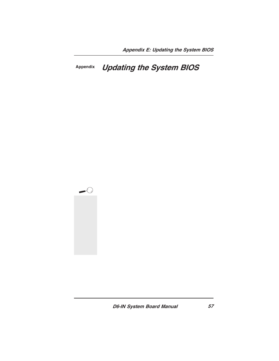 Updating the system bios | Star Micronics PCI/ISA System Board D6-IN User Manual | Page 59 / 71