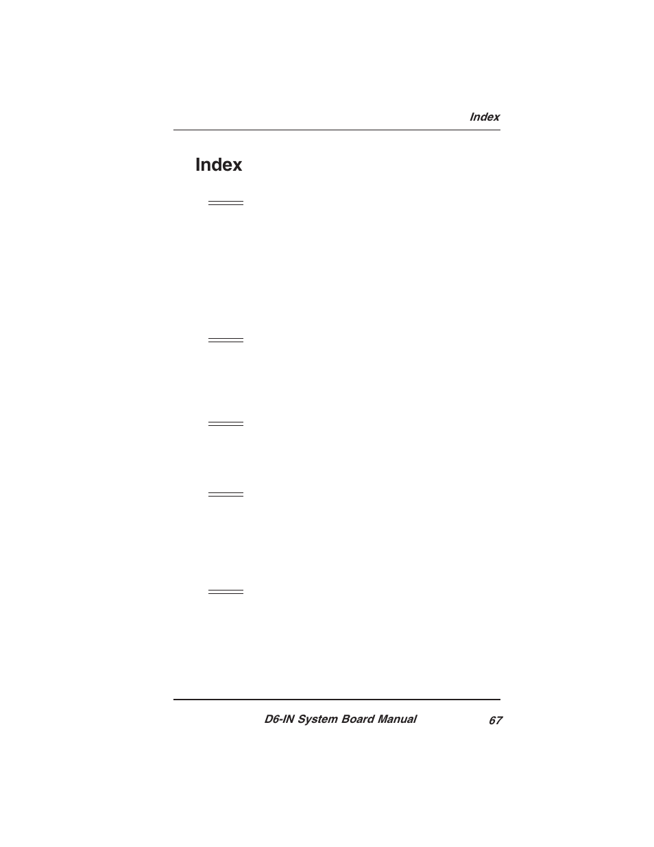 Index | Star Micronics PCI/ISA System Board D6-IN User Manual | Page 69 / 71