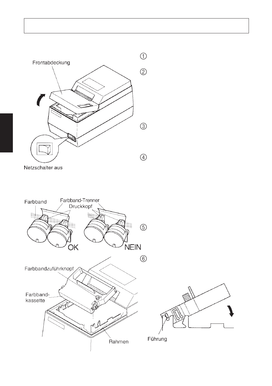 Einlegen der farbbandkassette, 1. sp317 | Star Micronics SP317/347F User Manual | Page 28 / 63