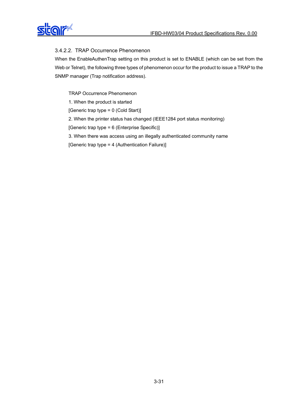 Trap occurrence phenomenon, Trap occurrence phenomenon -31 | Star Micronics IFBD-HW03/04 User Manual | Page 38 / 47