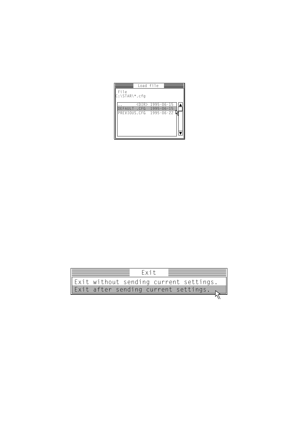 Importing setup data from a configuration file, Returning to default settings, Exiting the user setup utility | Using the help menu | Star Micronics LC-8211+ User Manual | Page 46 / 109