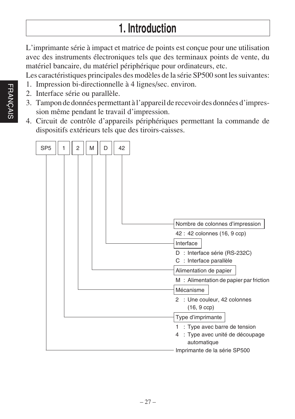 Introduction | Star Micronics SP500 Series User Manual | Page 30 / 124