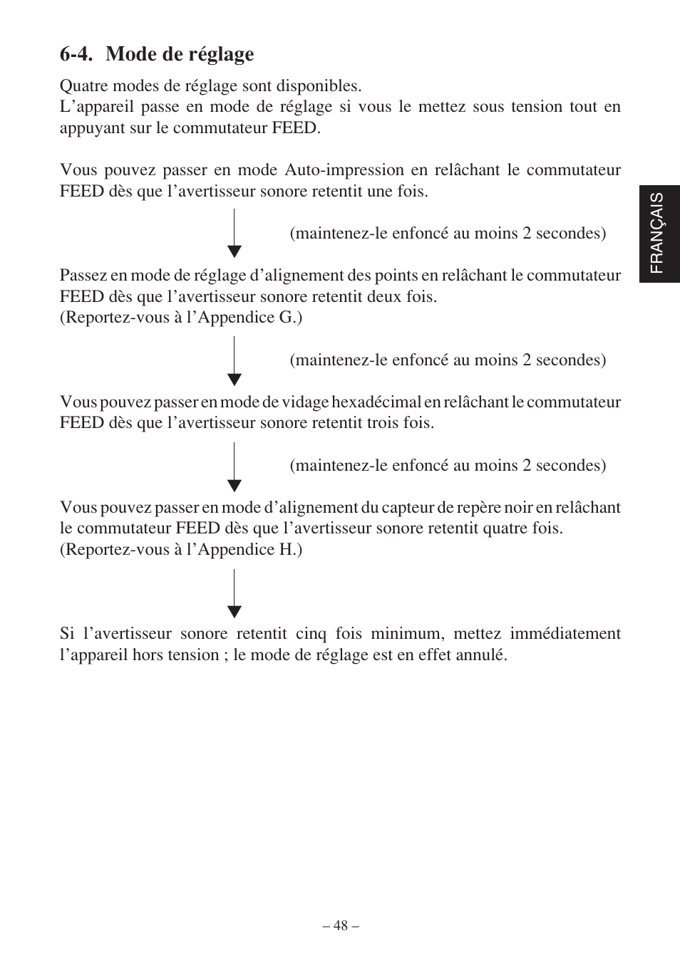 4. mode de réglage | Star Micronics SP500 Series User Manual | Page 51 / 124