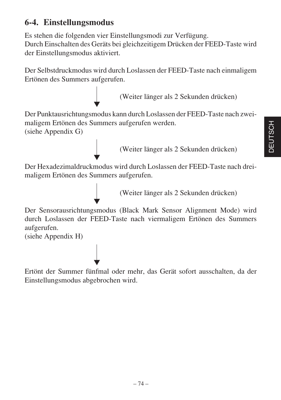 4. einstellungsmodus | Star Micronics SP500 Series User Manual | Page 77 / 124