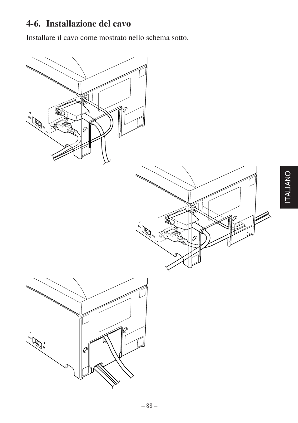 6. installazione del cavo, Italiano | Star Micronics SP500 Series User Manual | Page 91 / 124