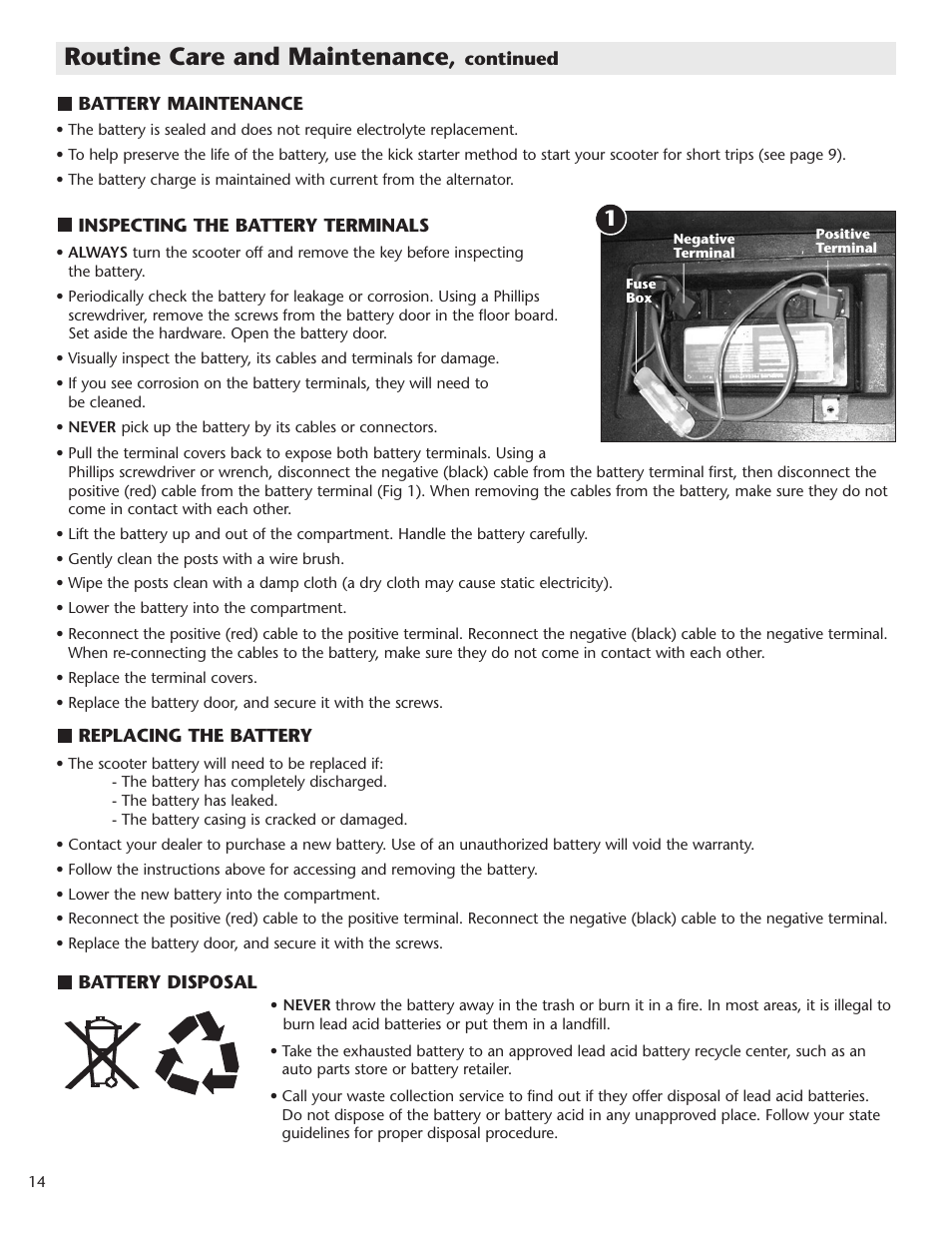 Routine care and maintenance | Schwinn Motor Scooters 50GR06SV User Manual | Page 16 / 20