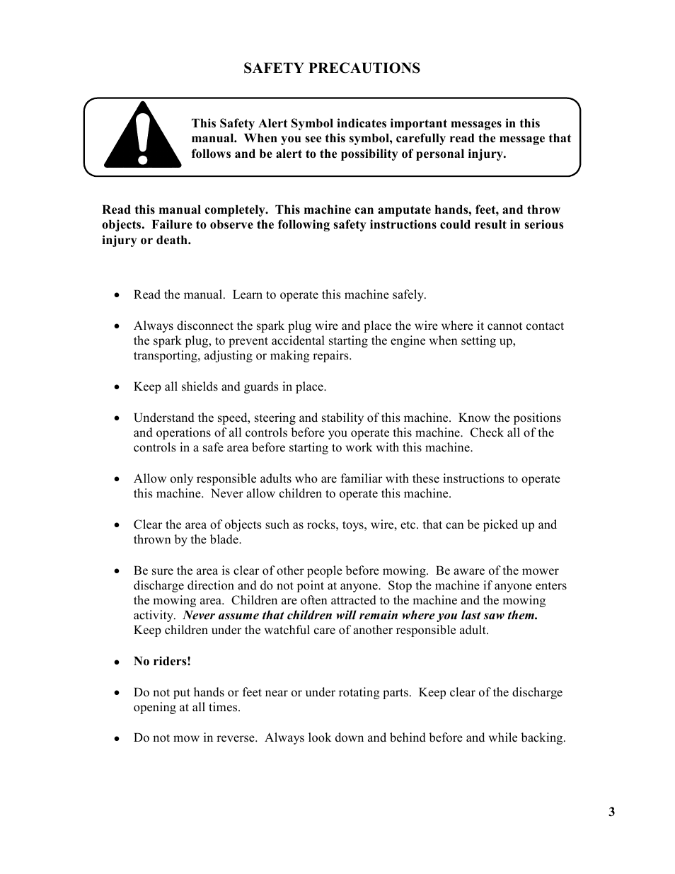 Swisher T1360 User Manual | Page 3 / 20
