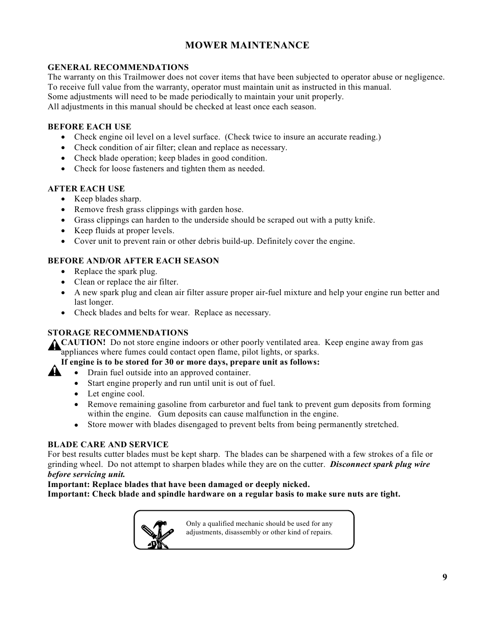 Swisher T1360 User Manual | Page 9 / 20