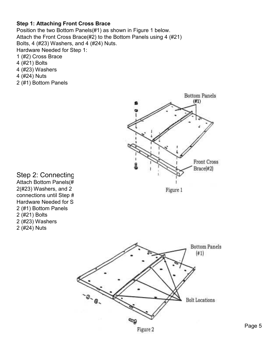 Step 2: connecting bottom panels | Swisher FC-10 User Manual | Page 5 / 12