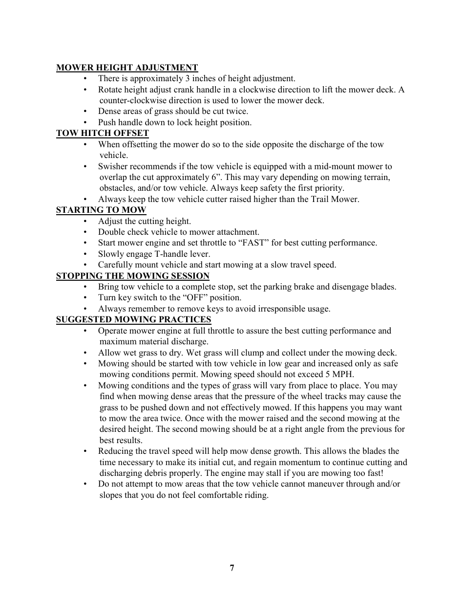 Swisher RTB105441 User Manual | Page 7 / 16