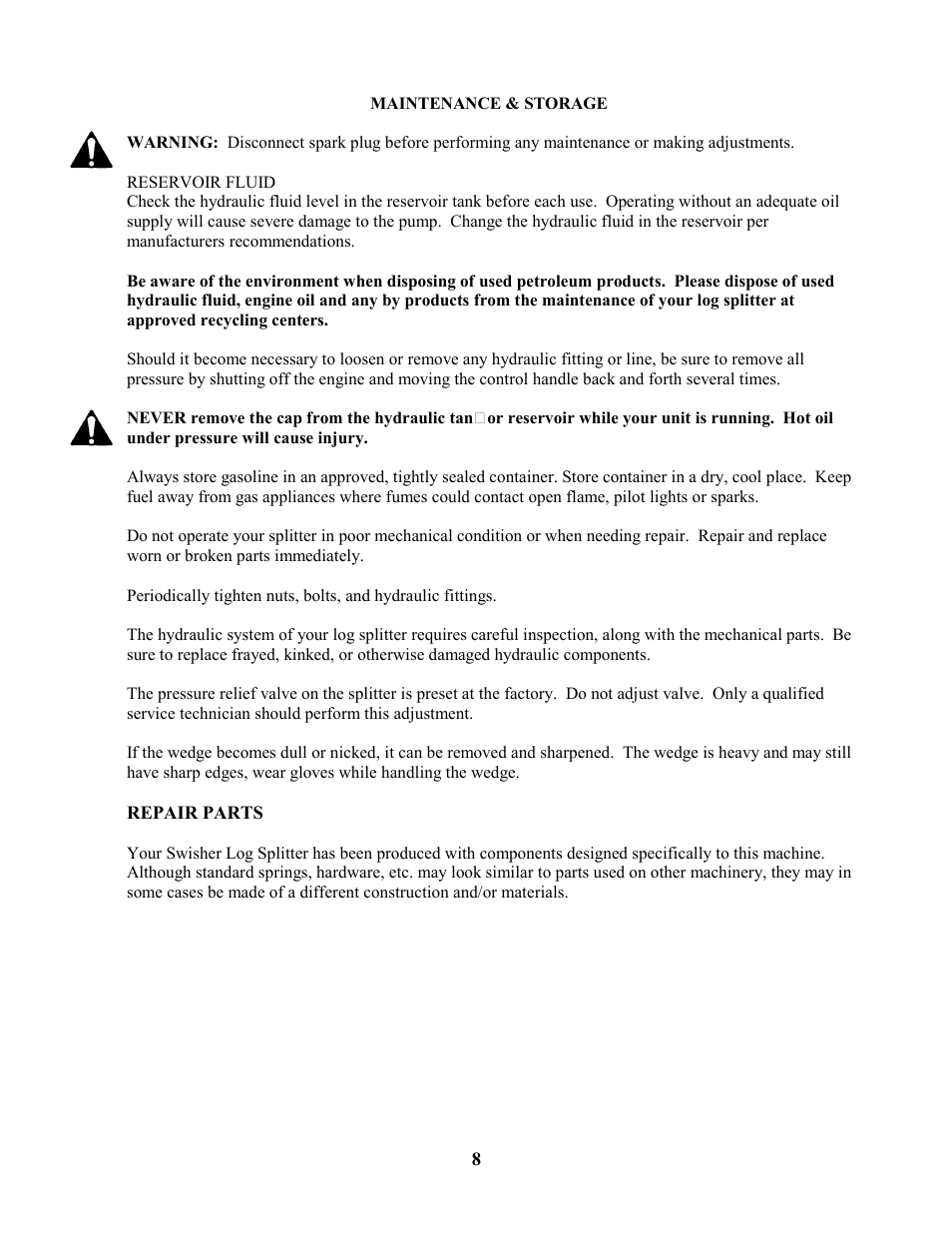 Swisher LS5527S User Manual | Page 8 / 9