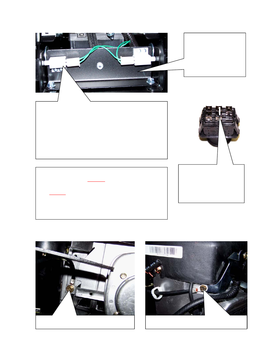 Battery ground connection at engine | Swisher ZT18542  M User Manual | Page 5 / 20
