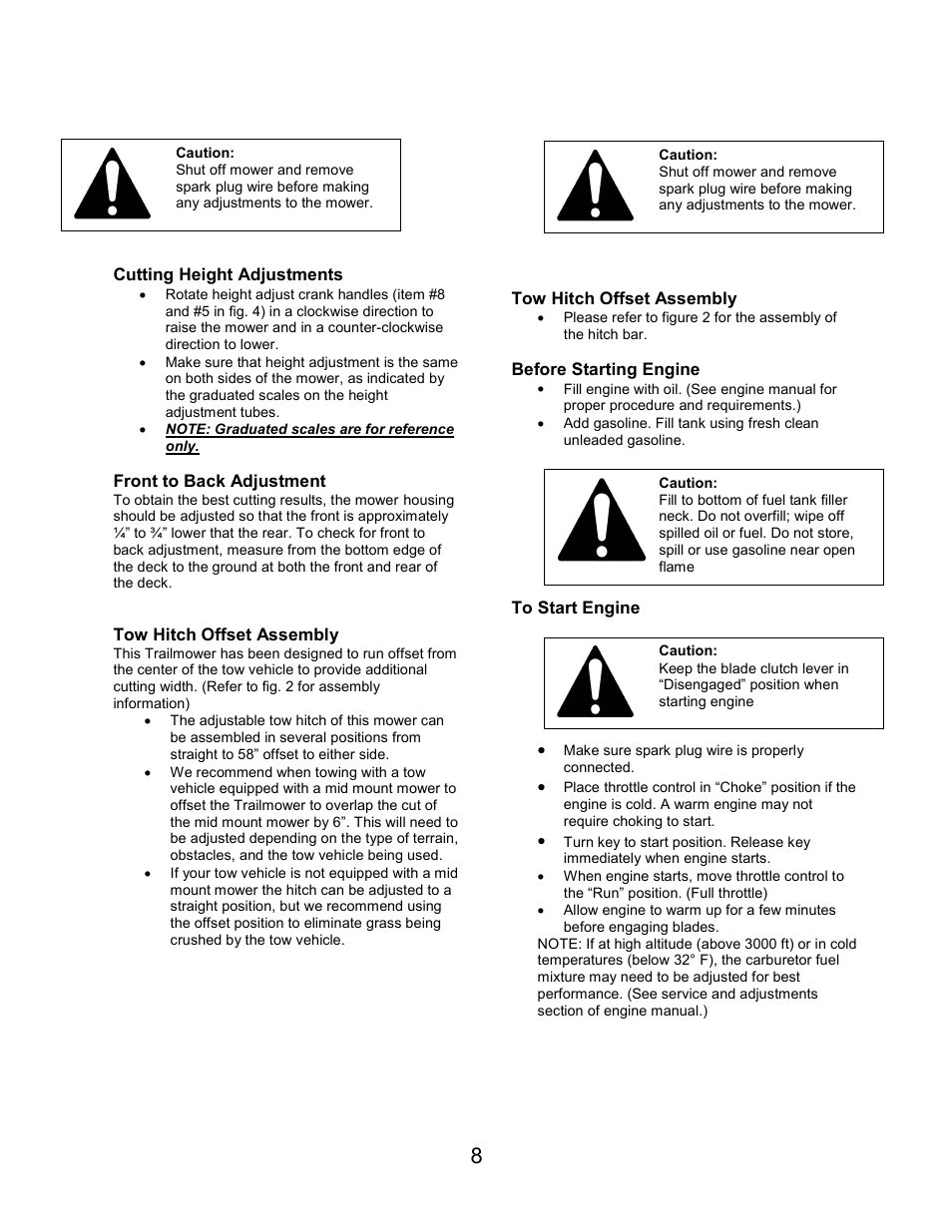 Swisher T1360 User Manual | Page 8 / 24