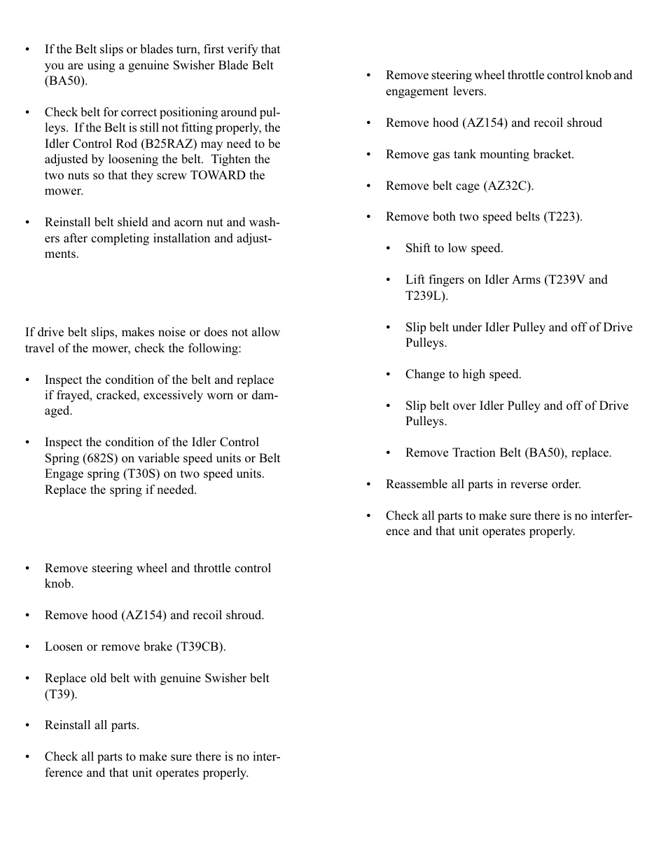 Swisher AZ Series User Manual | Page 15 / 36